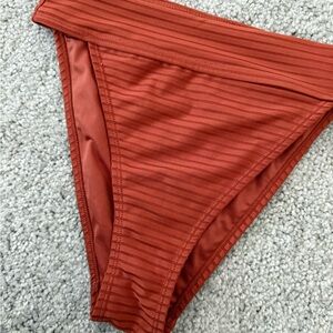 Ribbed Orange Bikini Bottom